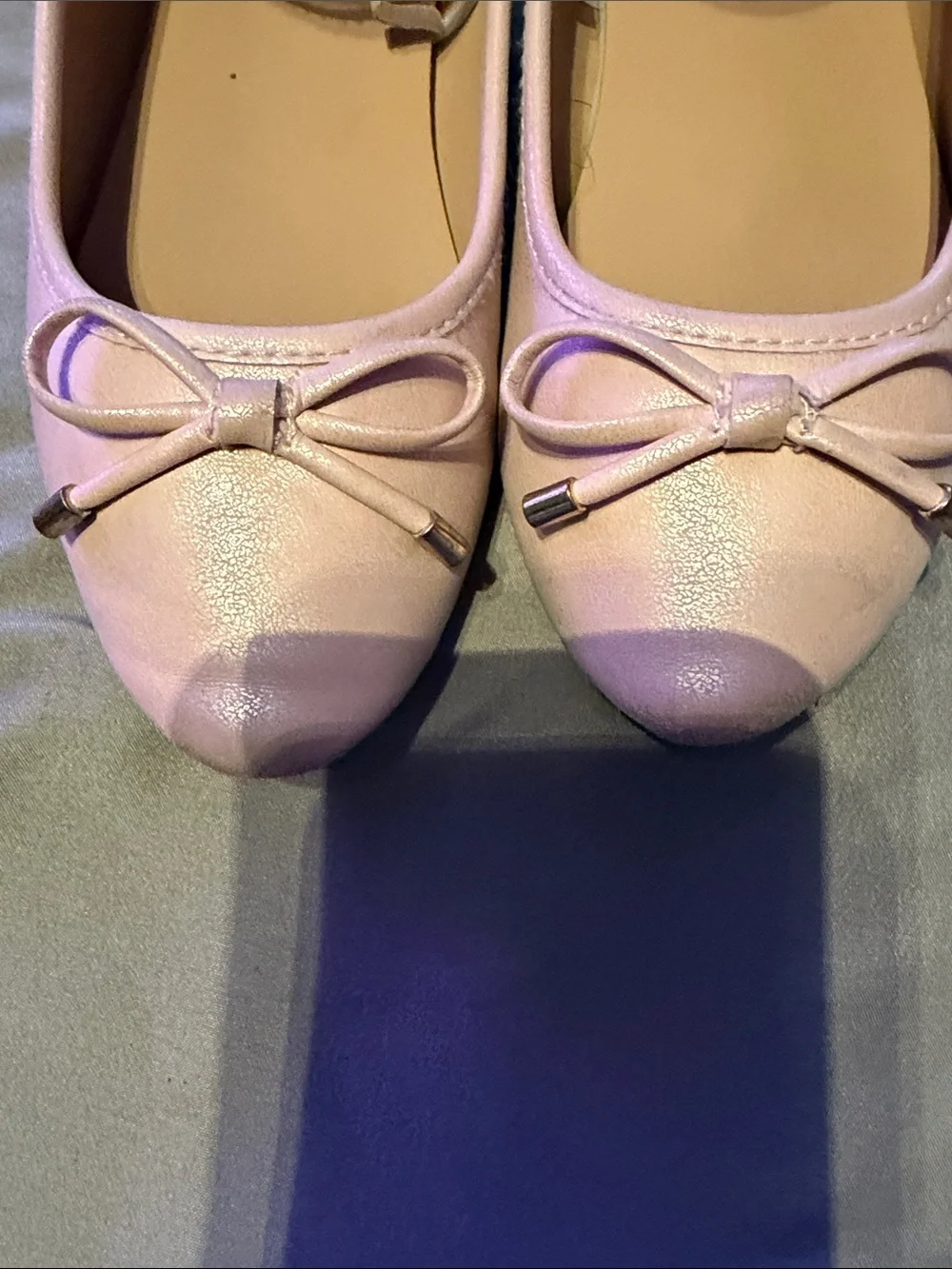 Sugar Girls Blush Pink Bow Ankle-Strap Dress Shoes